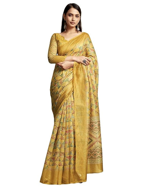 Siril Women'S Pure Cotton Printed Saree With Unstitched Blouse Piece